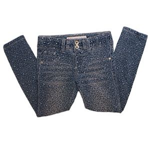 Girls Favorite Denim Jeans Leopard Print Size 4/5
